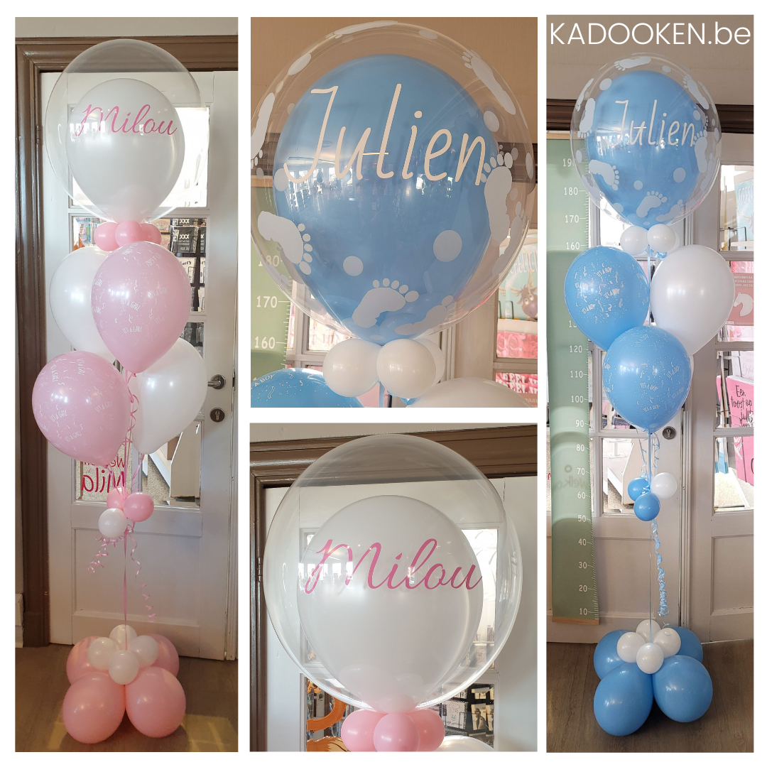 Westers brug uitslag Bubble ballon gepersonaliseerd met naam en geboortedatum – KADOOKEN.be